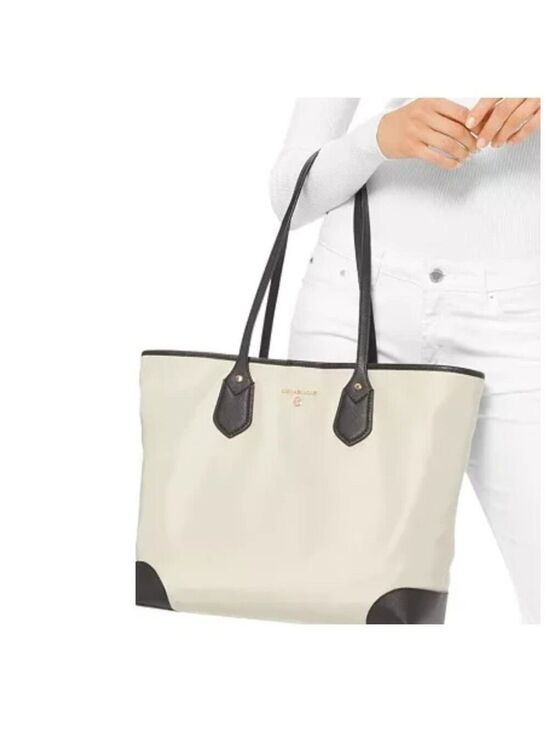 Michael Kors Handbags - Michael Kors Large Eva Tote Bag Nylon Light Sand Black
